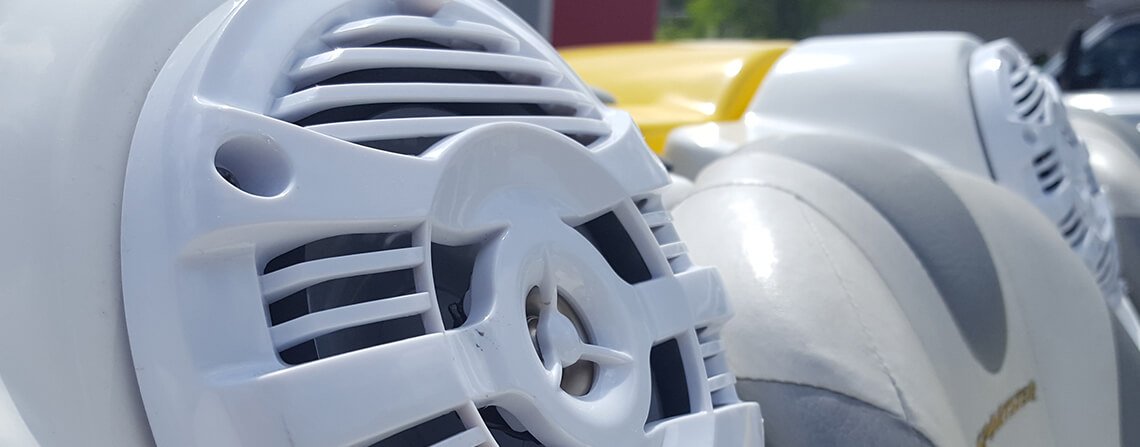 Car audio speakers of a custom sound system